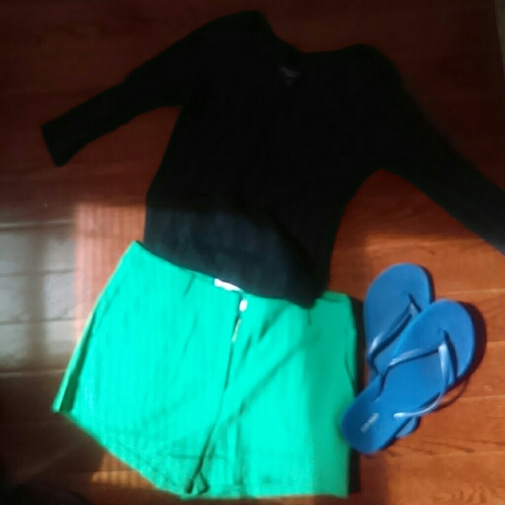 Green dress shorts